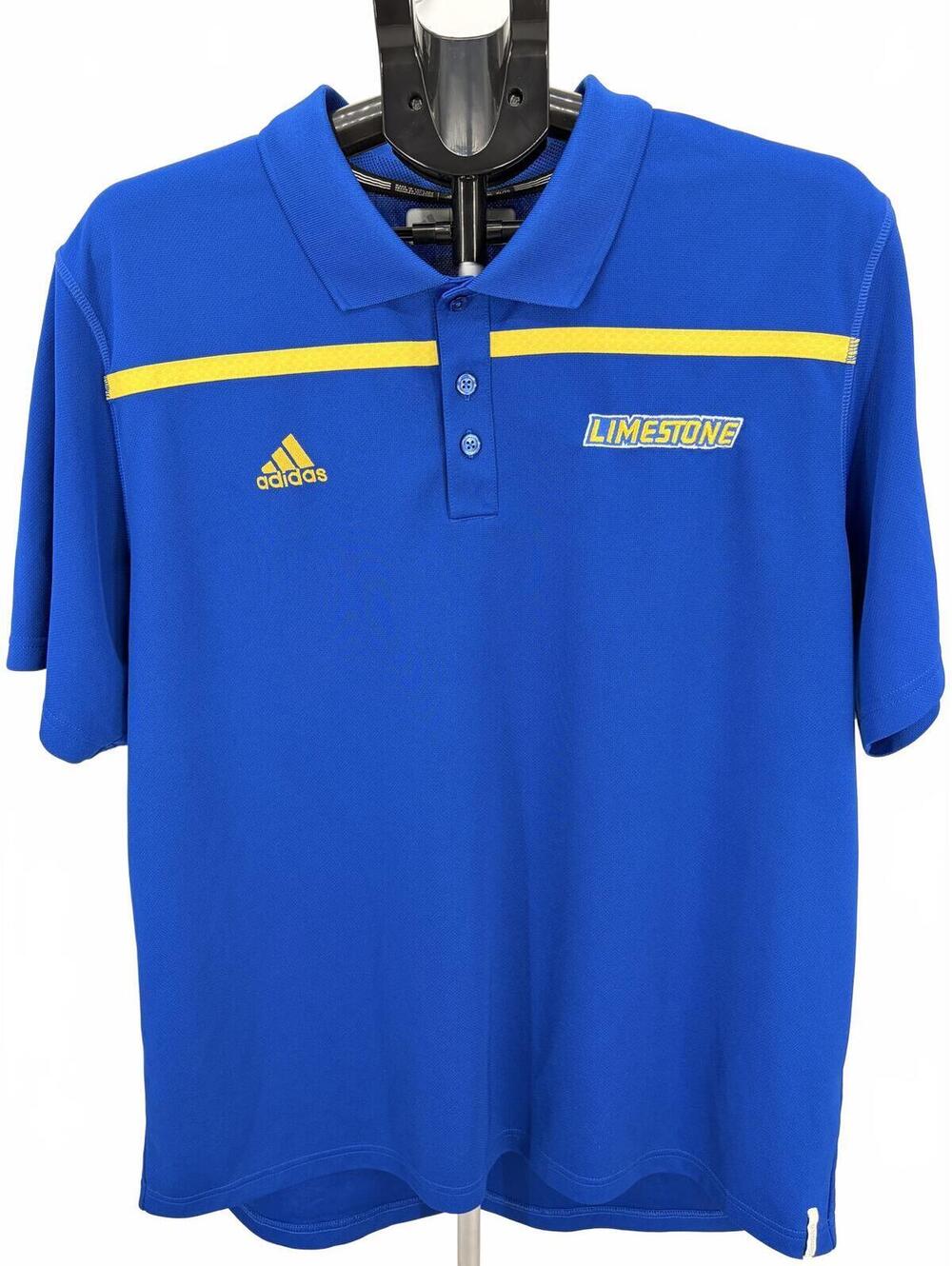 Adidas Polo Shirt XL Blue Limestone Logo Athletic Golf Casual